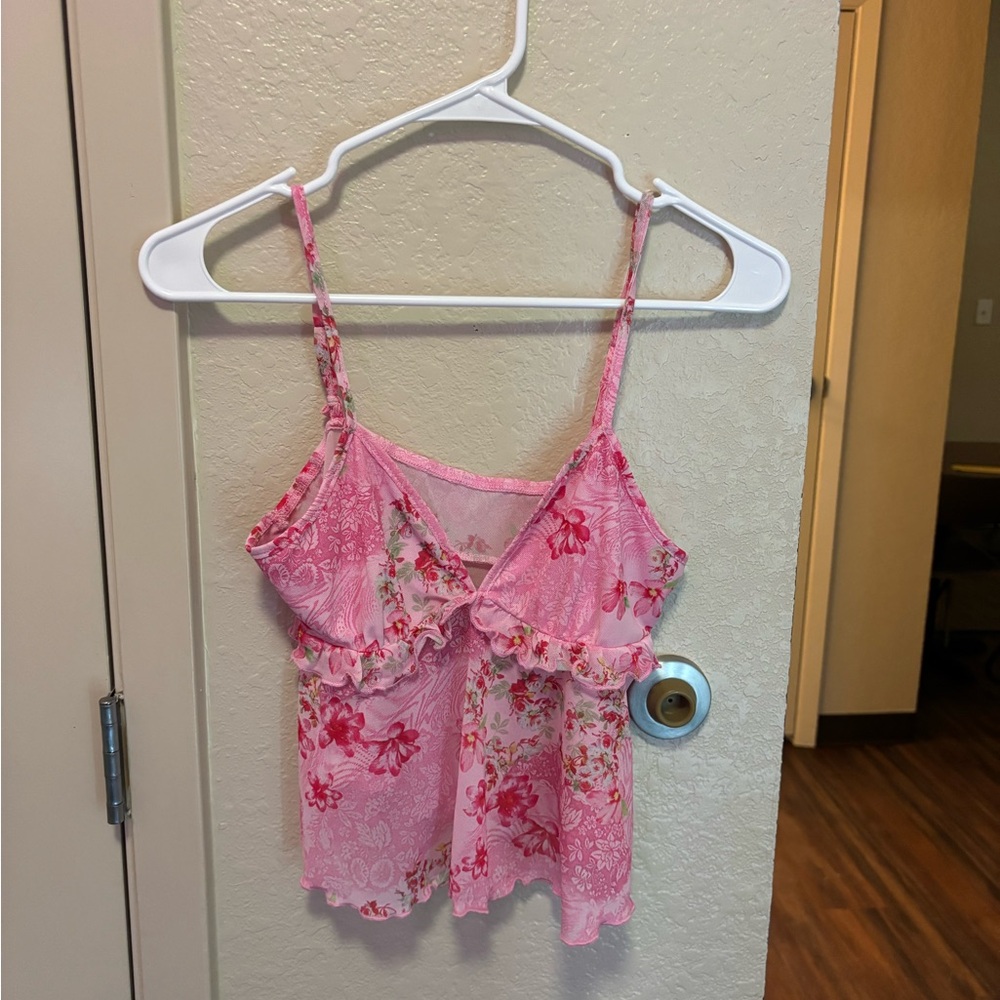 Francesca's Collections Pink Floral Camisole